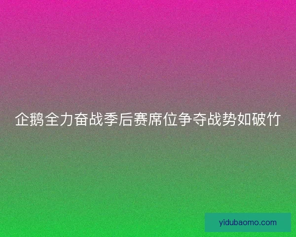 企鹅全力奋战季后赛席位争夺战势如破竹